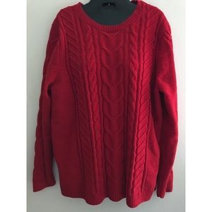 J Jill Red Chenille Size Large Sweater Never Worn